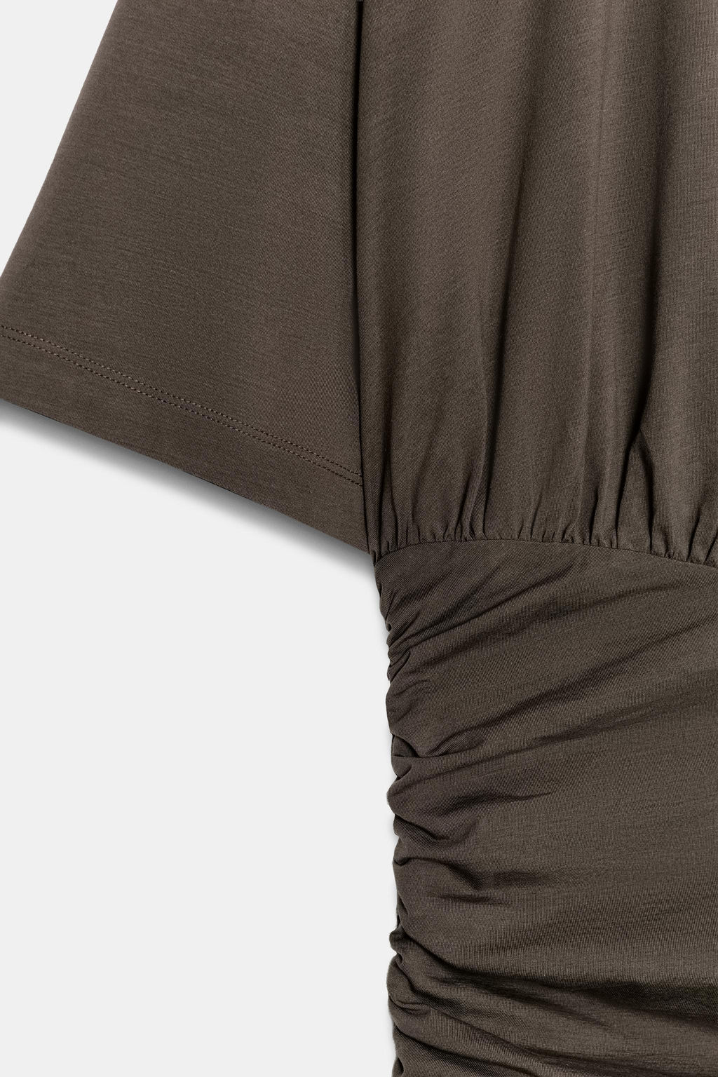 VESTIDO CORTO DRAPEADO / Khaki oscuro - Zara фото 9