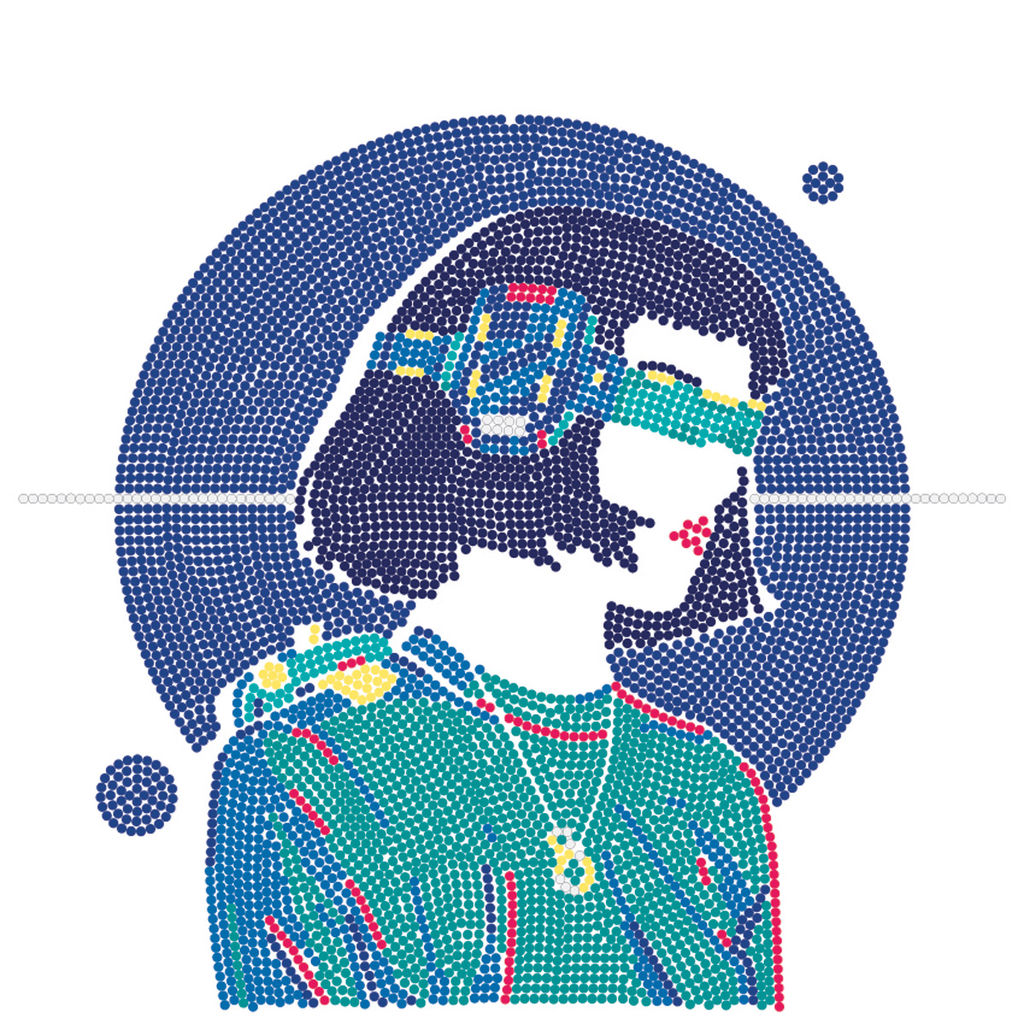 Кристальная (алмазная) мозаика ФРЕЯ ALBP-301 постер Кибер девушка 30 х 30 см