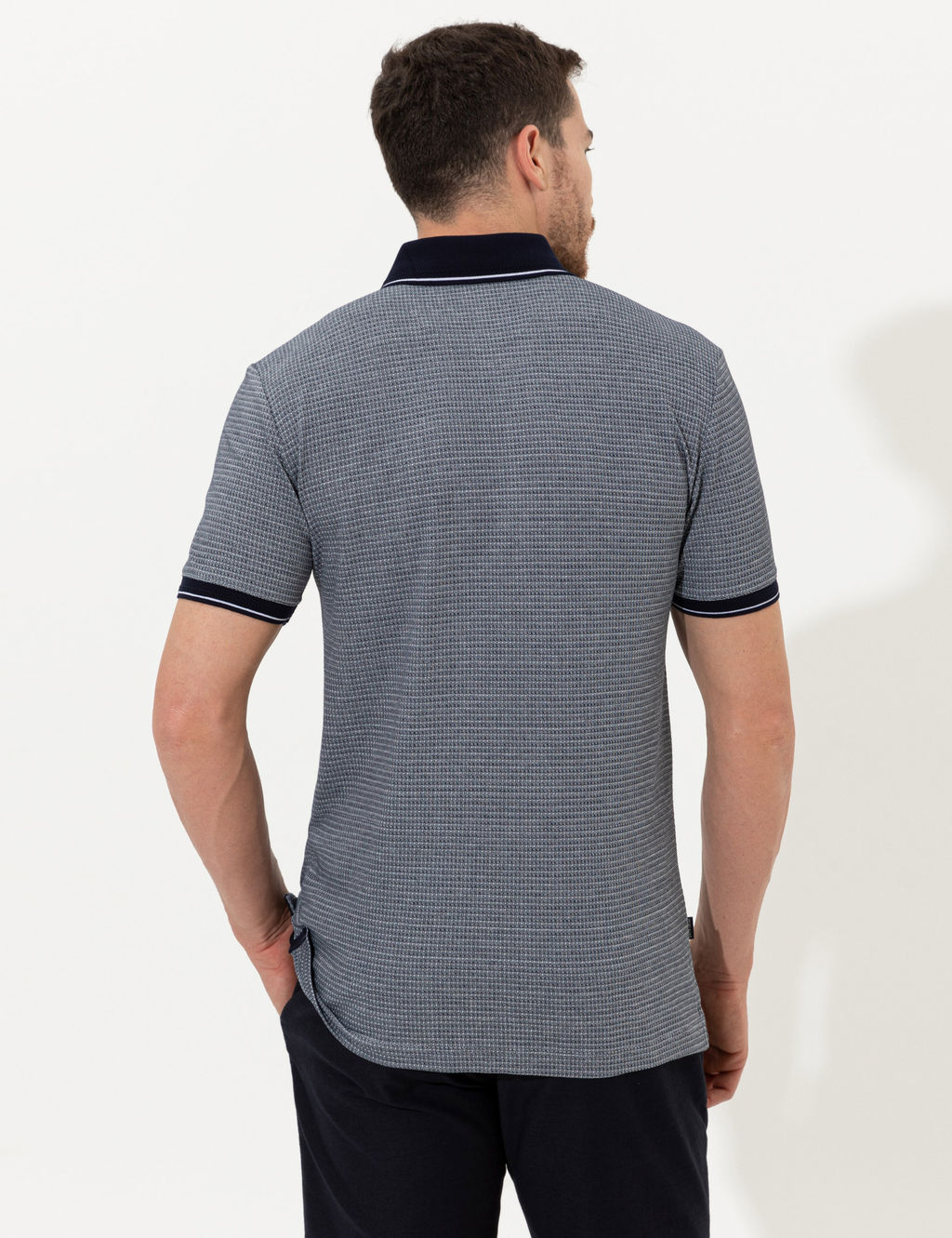 Lacivert Slim Fit Polo Yaka Ti__rt