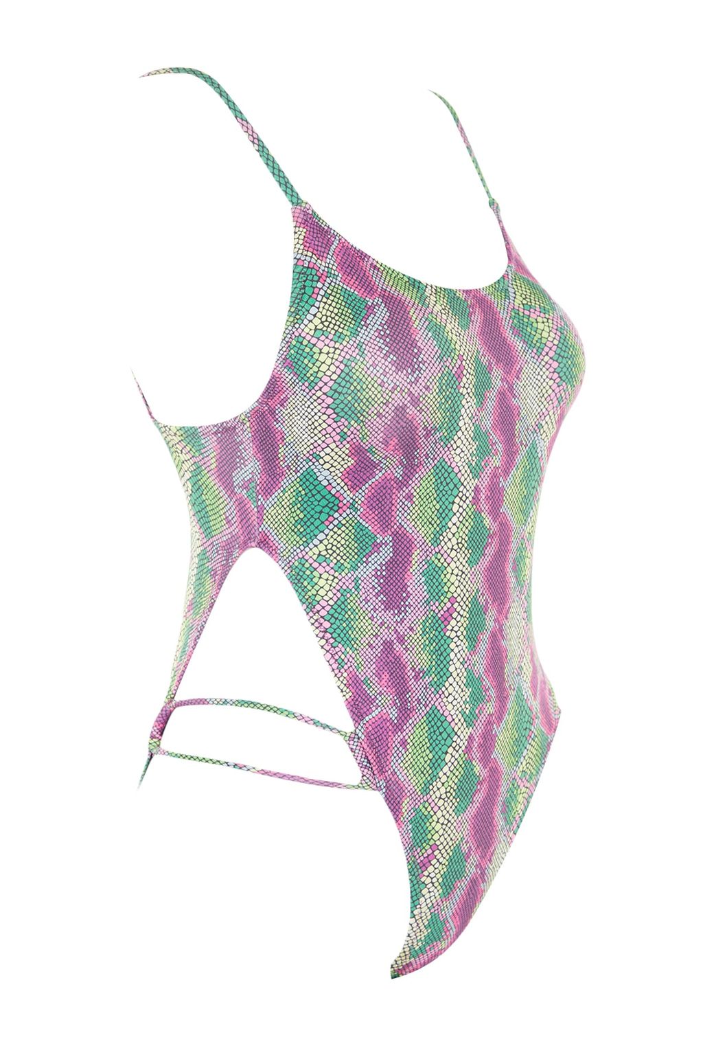 Hayvan Desenli Yuvarlak Yaka Biyeli High Leg Mayo TBESS23MA00118