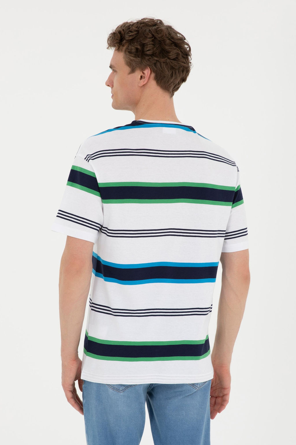 Футболка мужская U.S. Polo Assn. цвета экрю хлопок фото 5