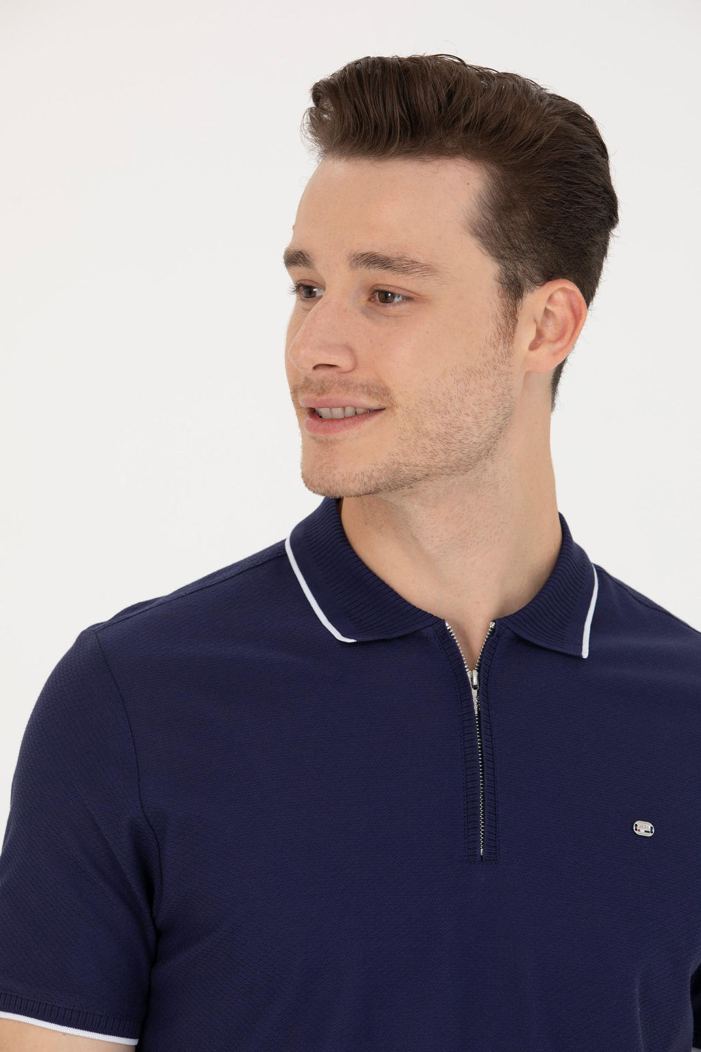 U. S. Polo Assn Мужская темно-синяя футболка с воротником-поло - U.s. polo assn фото 2