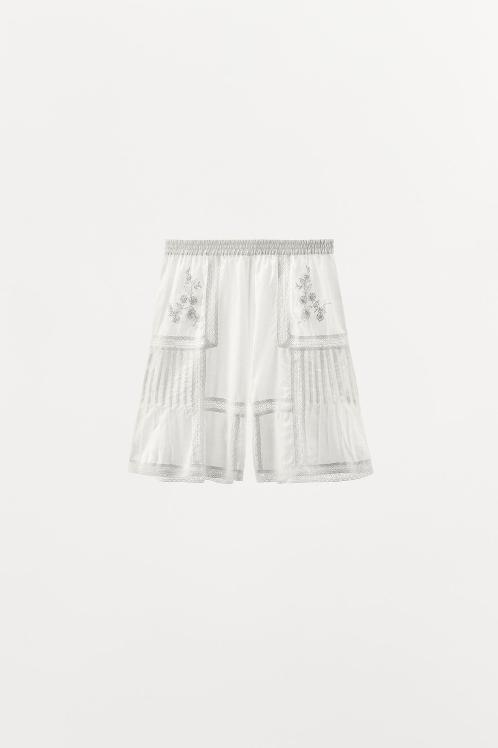 LIMITED EDITION EMBROIDERED LACE BERMUDA SHORTS - Zara фото 4