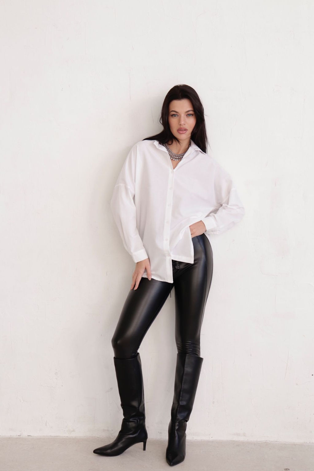 Рубашка белая базовая хлопок 70% для школы, офиса - Martichelli фото 2