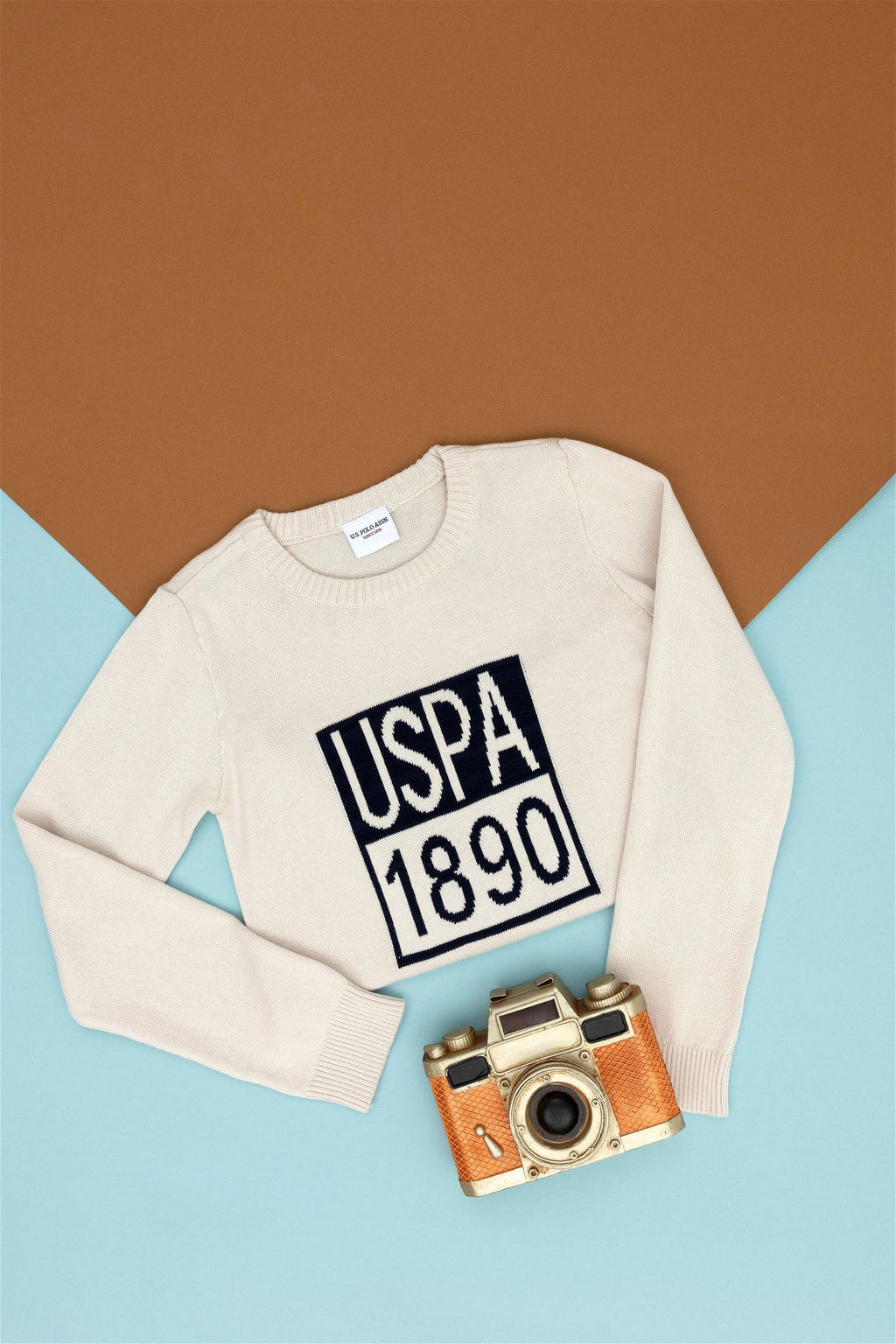 U. S. Polo Assn Кремовый свитер с круглым вырезом для мальчика - U.s. polo assn фото 5