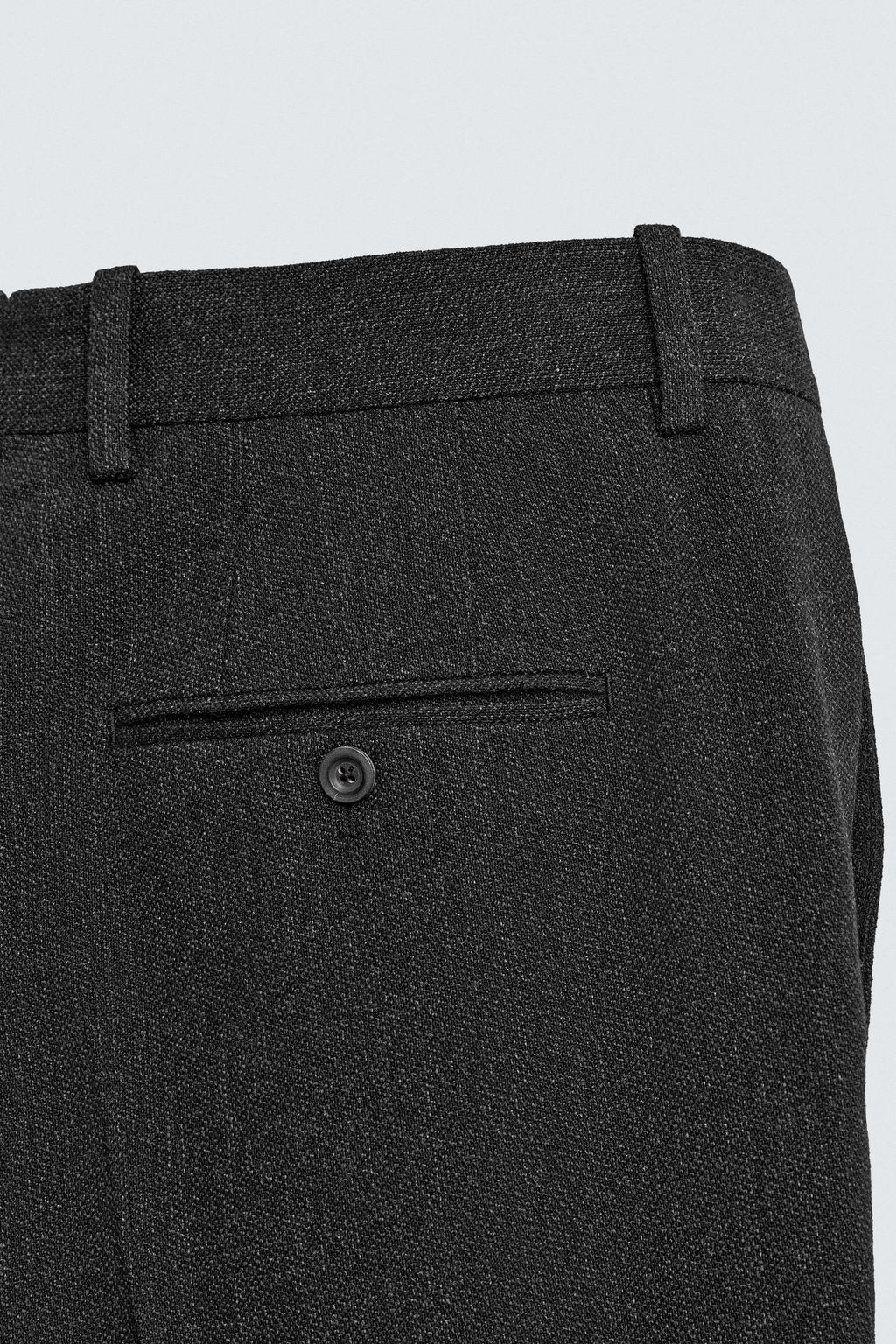 LIMITED EDITION COTTON - WOOL TEXTURED TROUSERS - Zara фото 7
