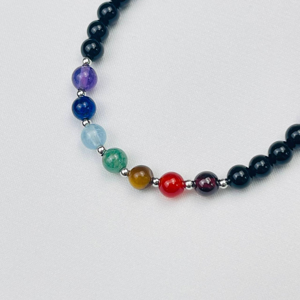 Браслет "7 чакр" из Агата и Самоцветов 16,5 см +