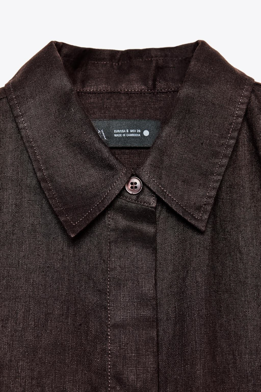 ZW COLLECTION 100% LINEN SHIRT - Zara фото 18