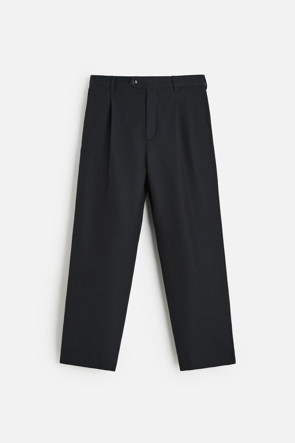 COTTON/WOOL PLEATED TROUSERS - Zara фото 15