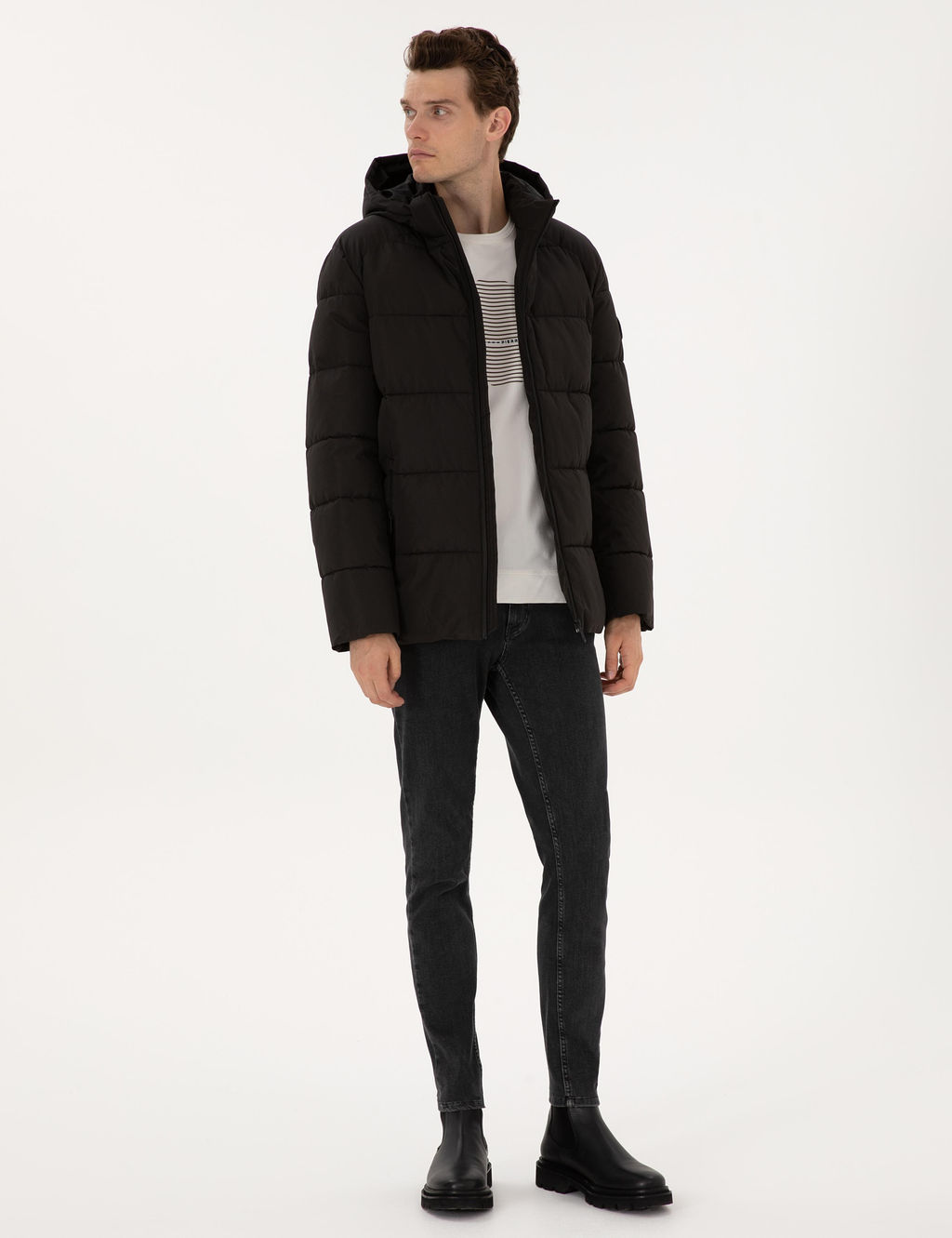 Siyah Kap__onlu Mont - Pierre cardin фото 4