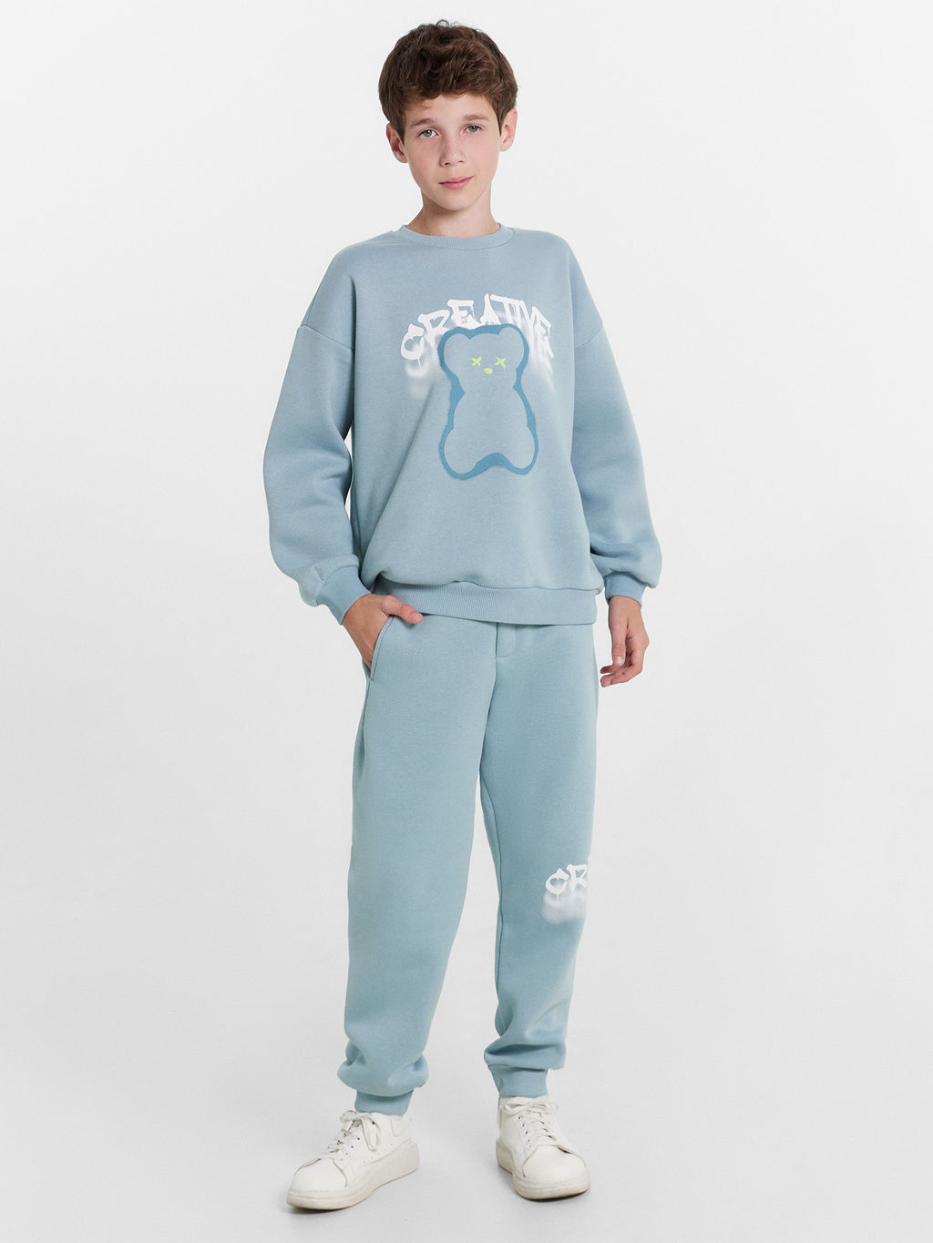 Брюки для мальчиков в пыльно-синем оттенке с печатью - Mark formelle фото 3