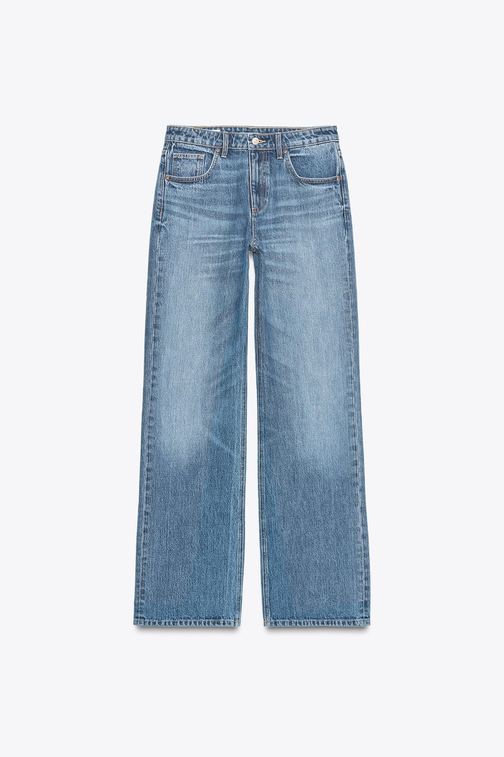 TRF MID-WAIST WIDE-LEG JEANS - Zara фото 7