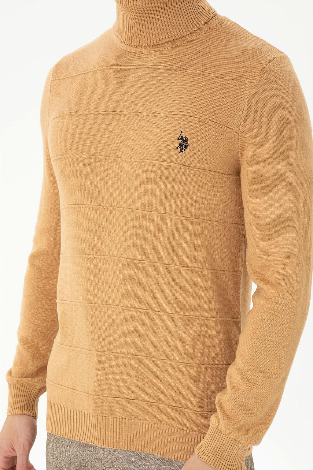 U. S. Polo Assn Мужской свитер песочного меланжа - U.s. polo assn фото 6