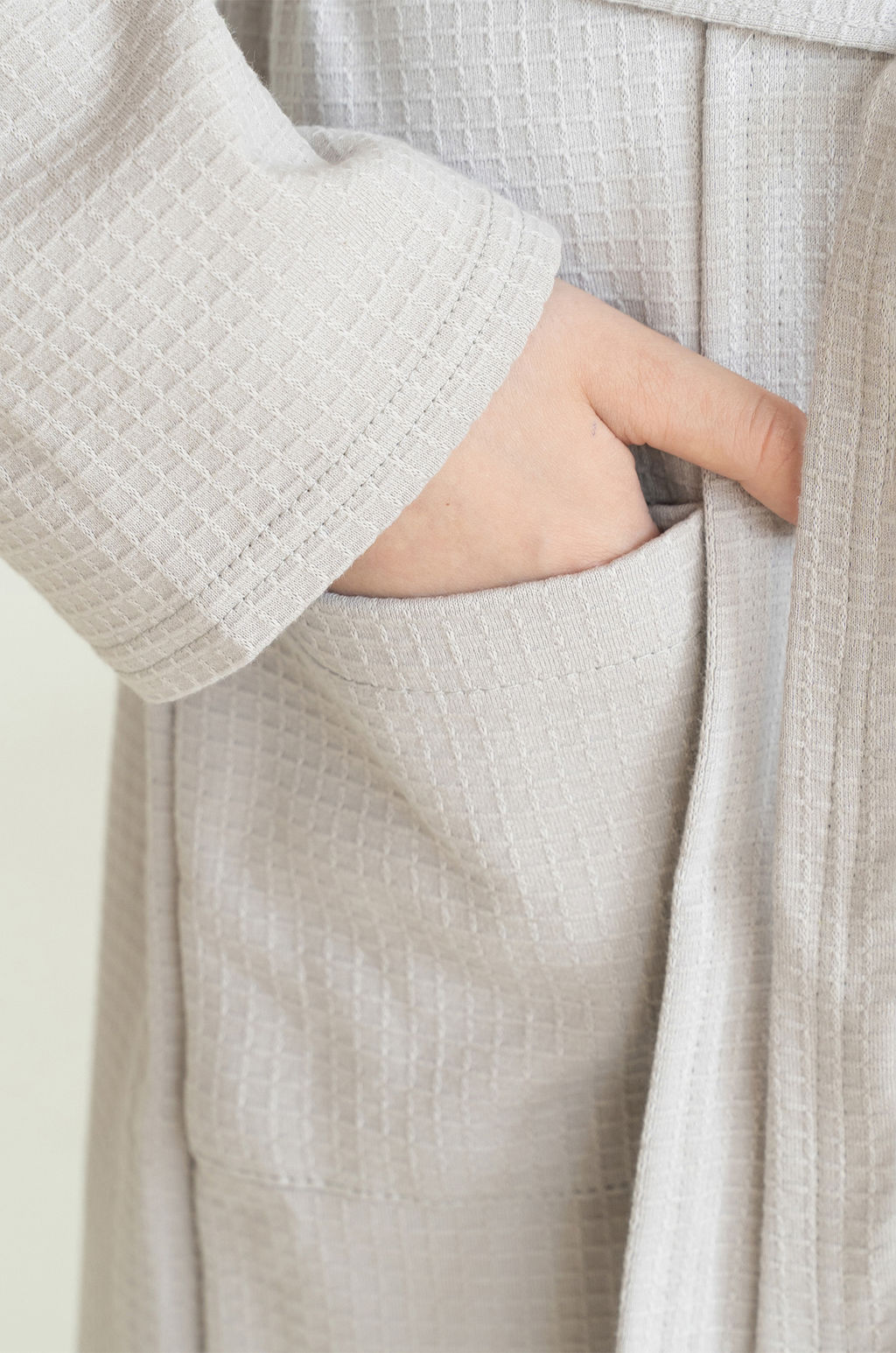 Халат детский вафельный светло-серый 914 (146, 76)