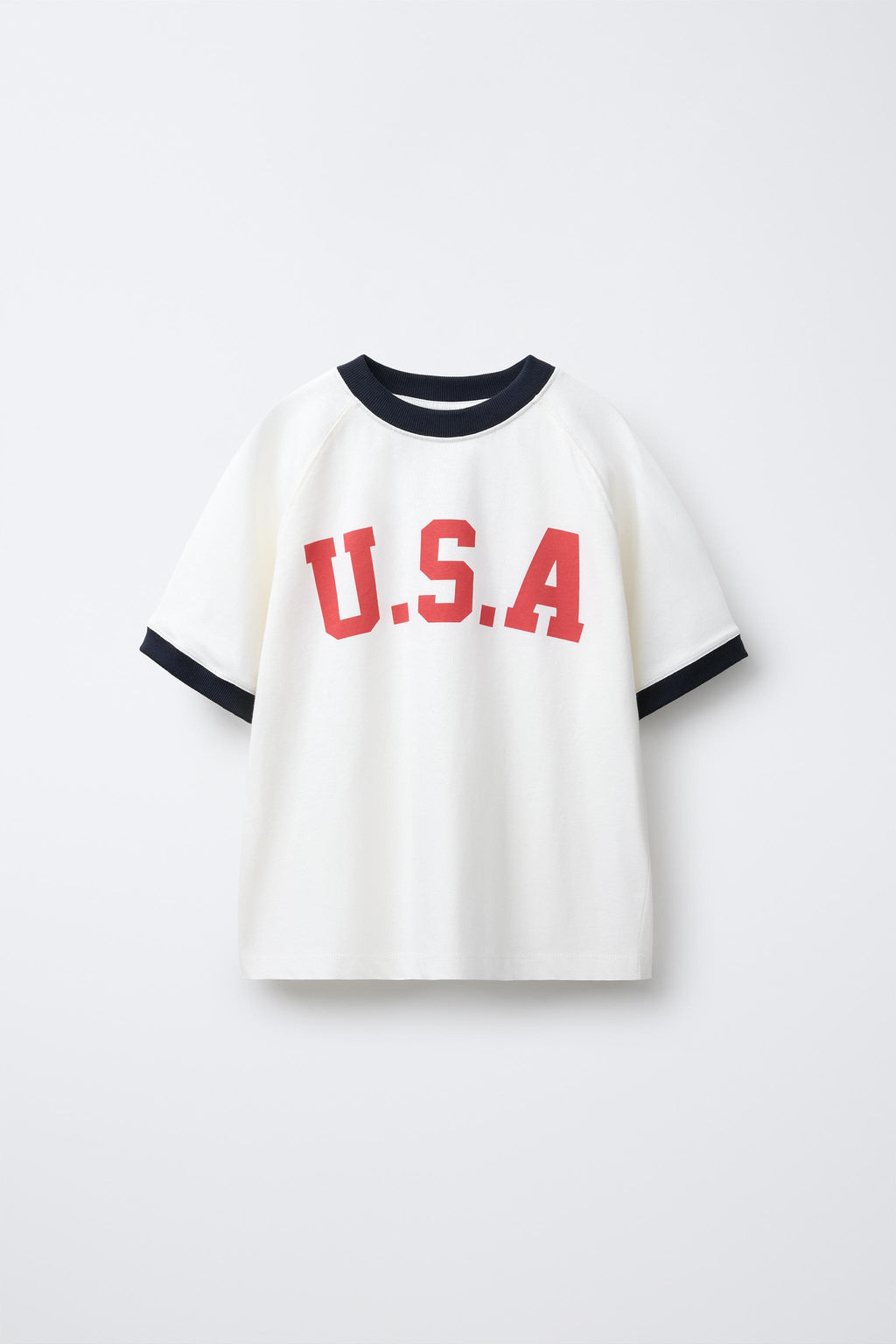 TEXT PRINT T-SHIRT WITH VIBRANT TRIMS