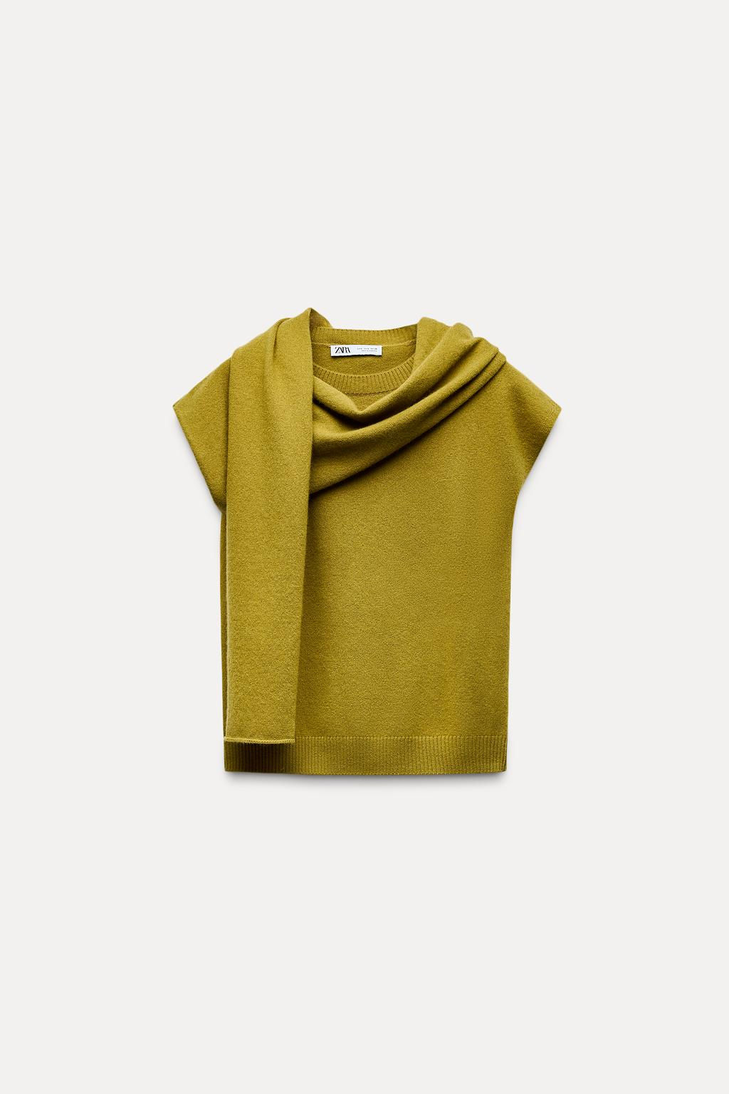 100% WOOL SCARF KNIT TOP - Zara фото 6