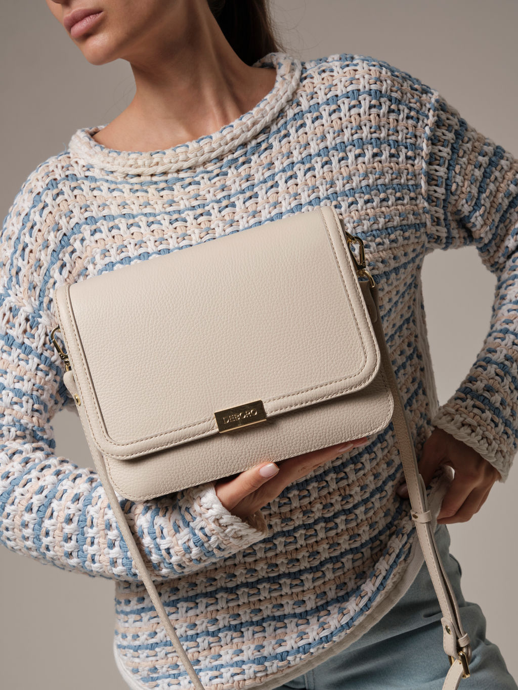 Сумка через плечо Deboro 30532 светлый крем