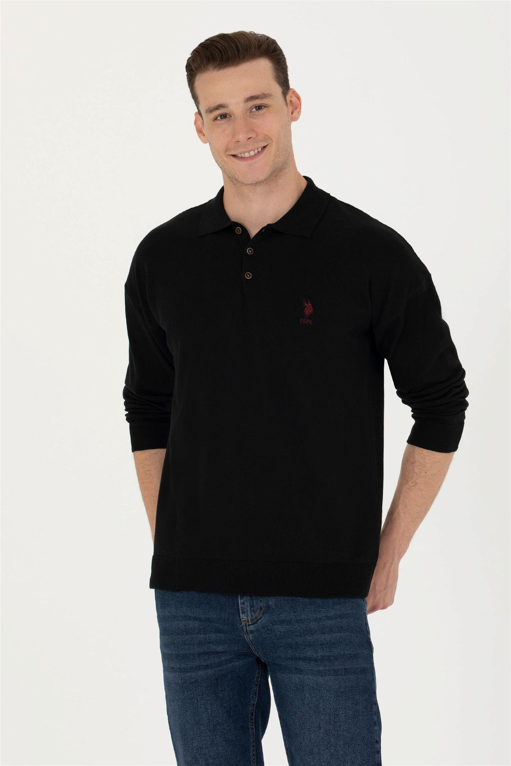 U. S. Polo Assn Мужской черный базовый свитер - U.s. polo assn фото 10