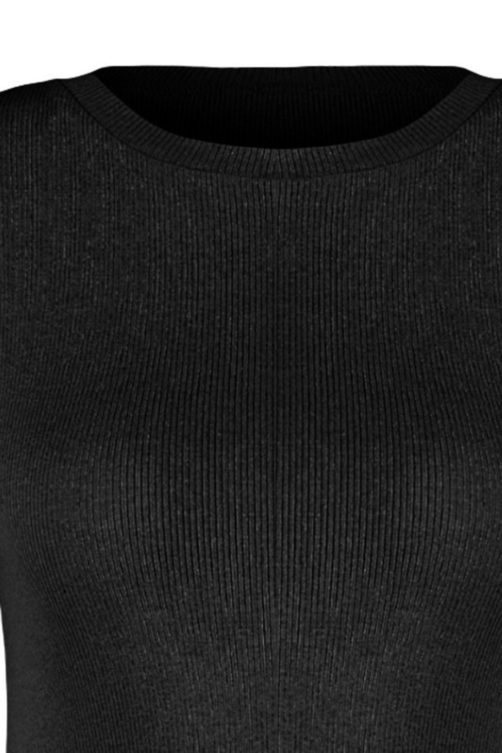 Siyah Fitted/Vucuda Oturan Fitilli Esnek Orme Bluz TWOSS23BZ00025