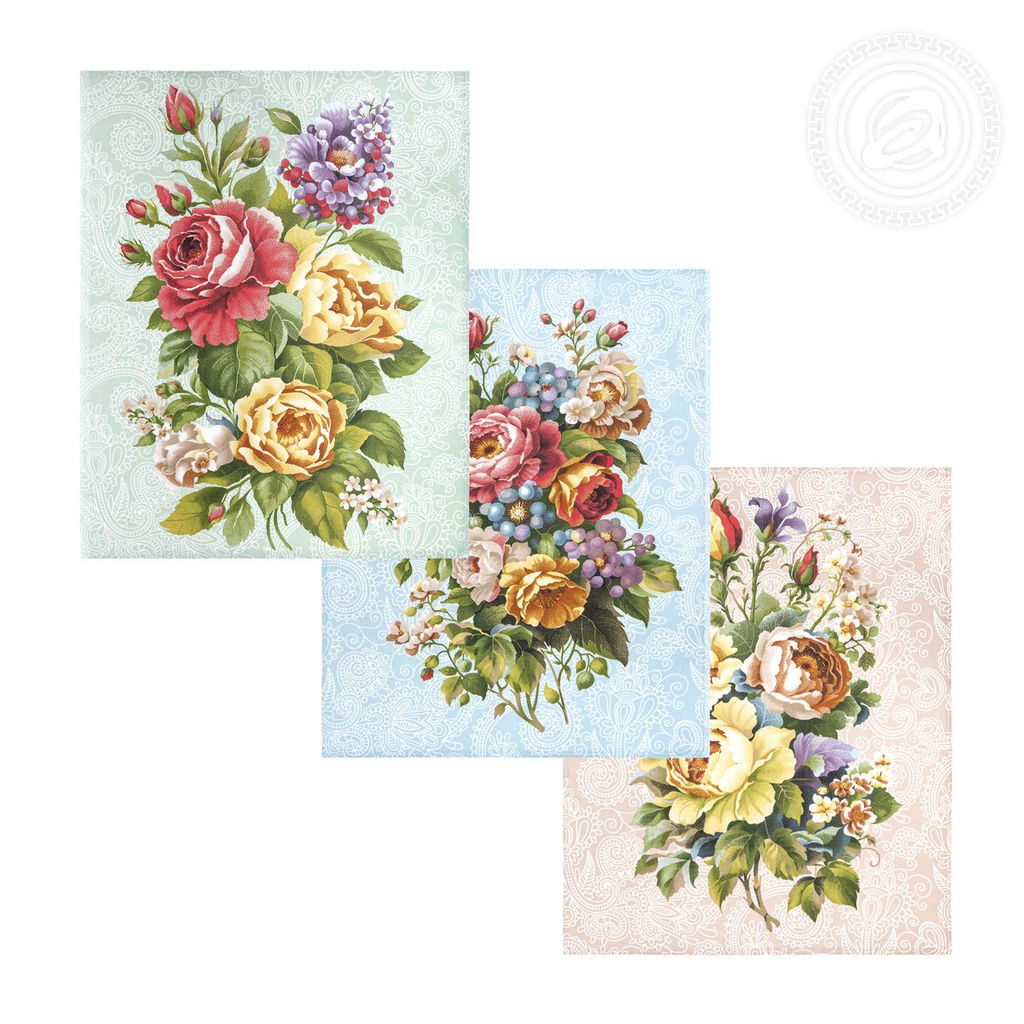 Набор полотенец из рогожки "Пионы" 45*60/3 шт. - 45*60 Полотенца из рогожки