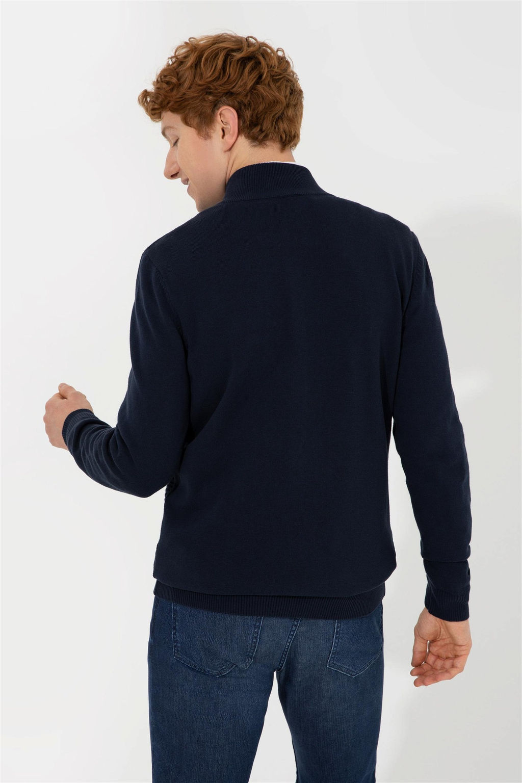 Мужской темно-синий трикотажный кардиган Basic - U.s. polo assn фото 11