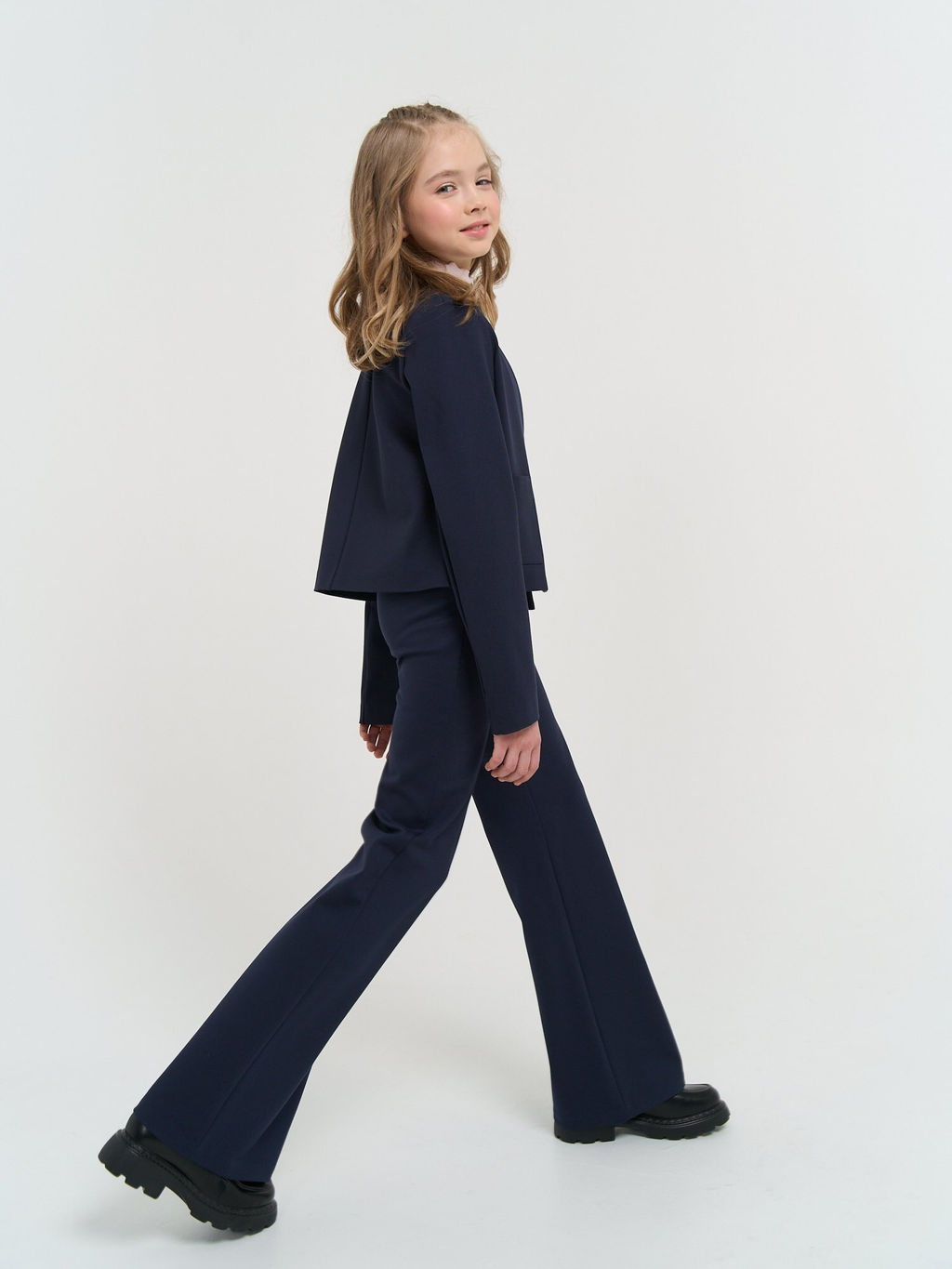 Брюки клёш Синие для девочки 7+