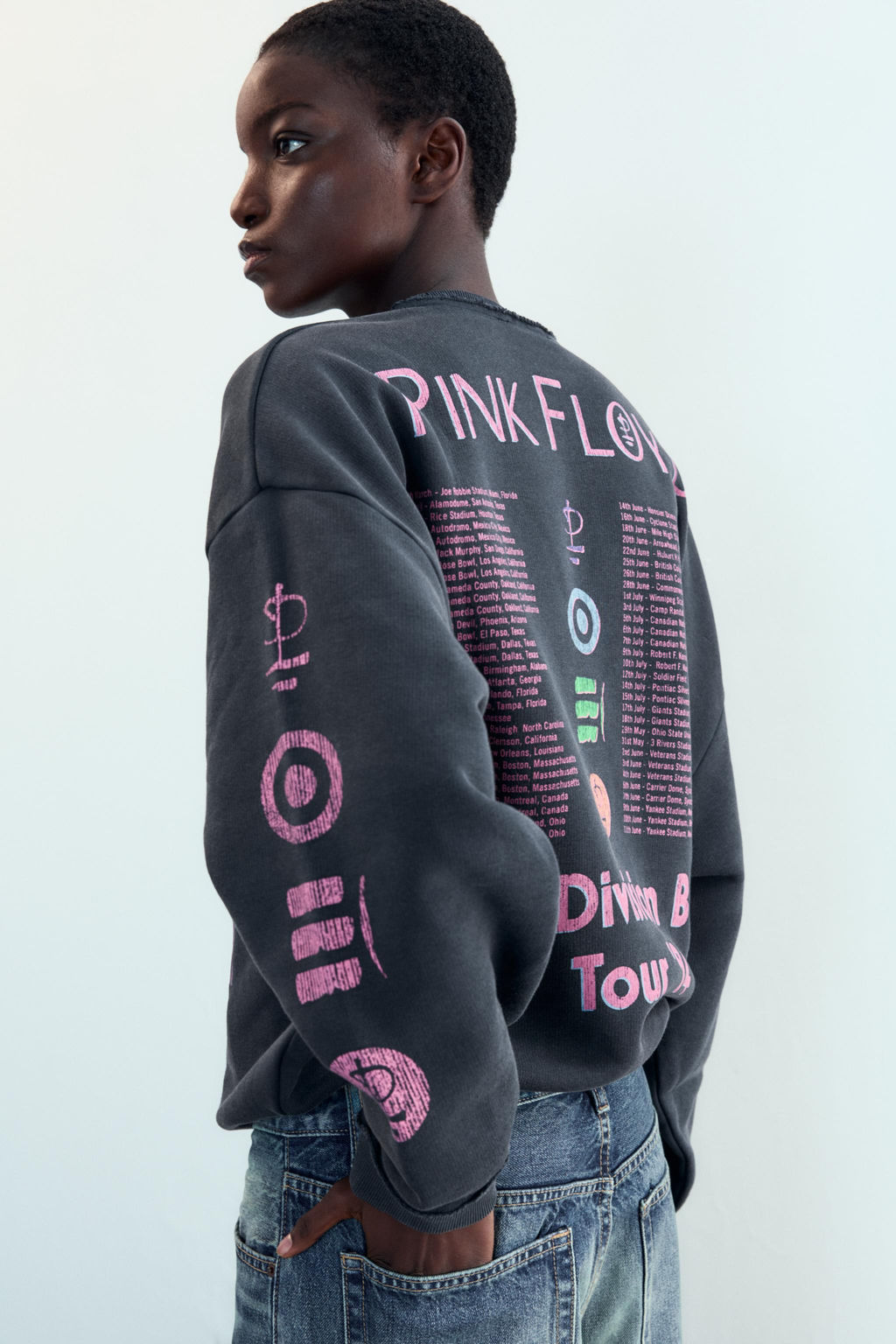 PINK FLOYD WASHED-EFFECT SWEATSHIRT - Zara фото 4
