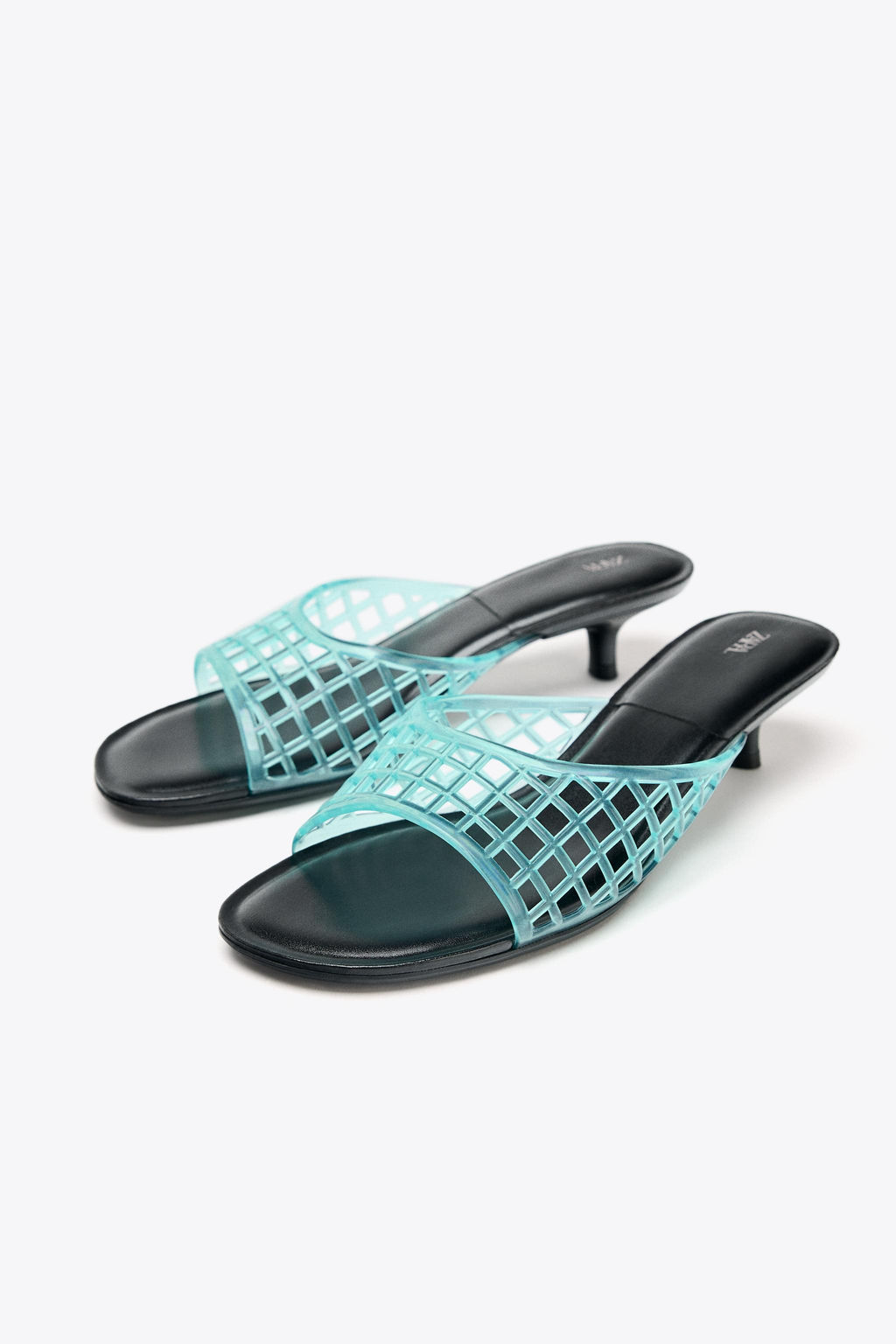 RUBBERISED-EFFECT KITTEN-HEEL MULES - Zara фото 5