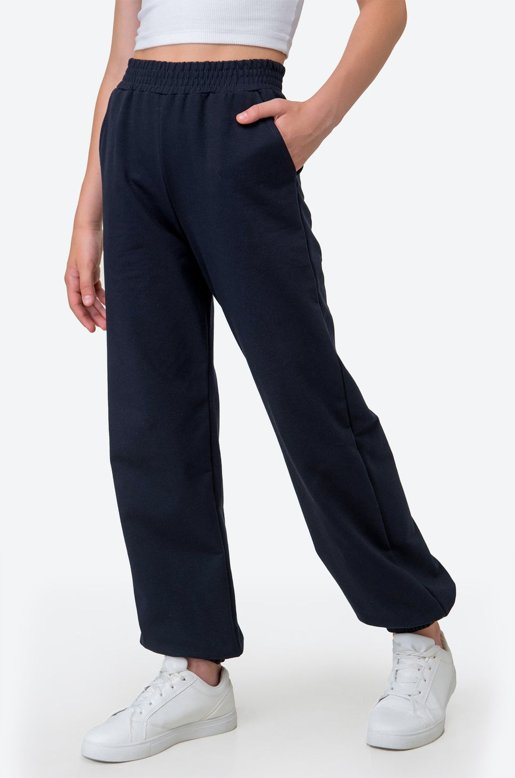 Брюки джоггеры из футера для девочки Happyfox