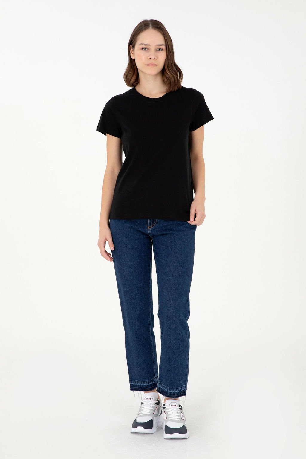 Женская черная базовая футболка Неожиданная скидка в корзине - U.s. polo assn фото 11