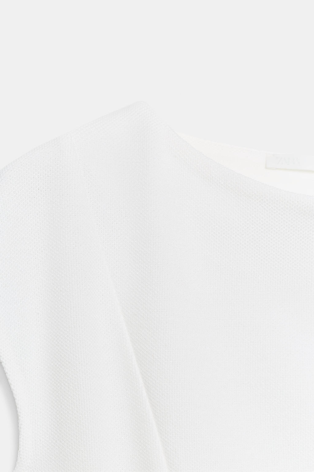 TOP PELUM PIQU? MANGA CORTA / Blanco roto - Zara фото 8