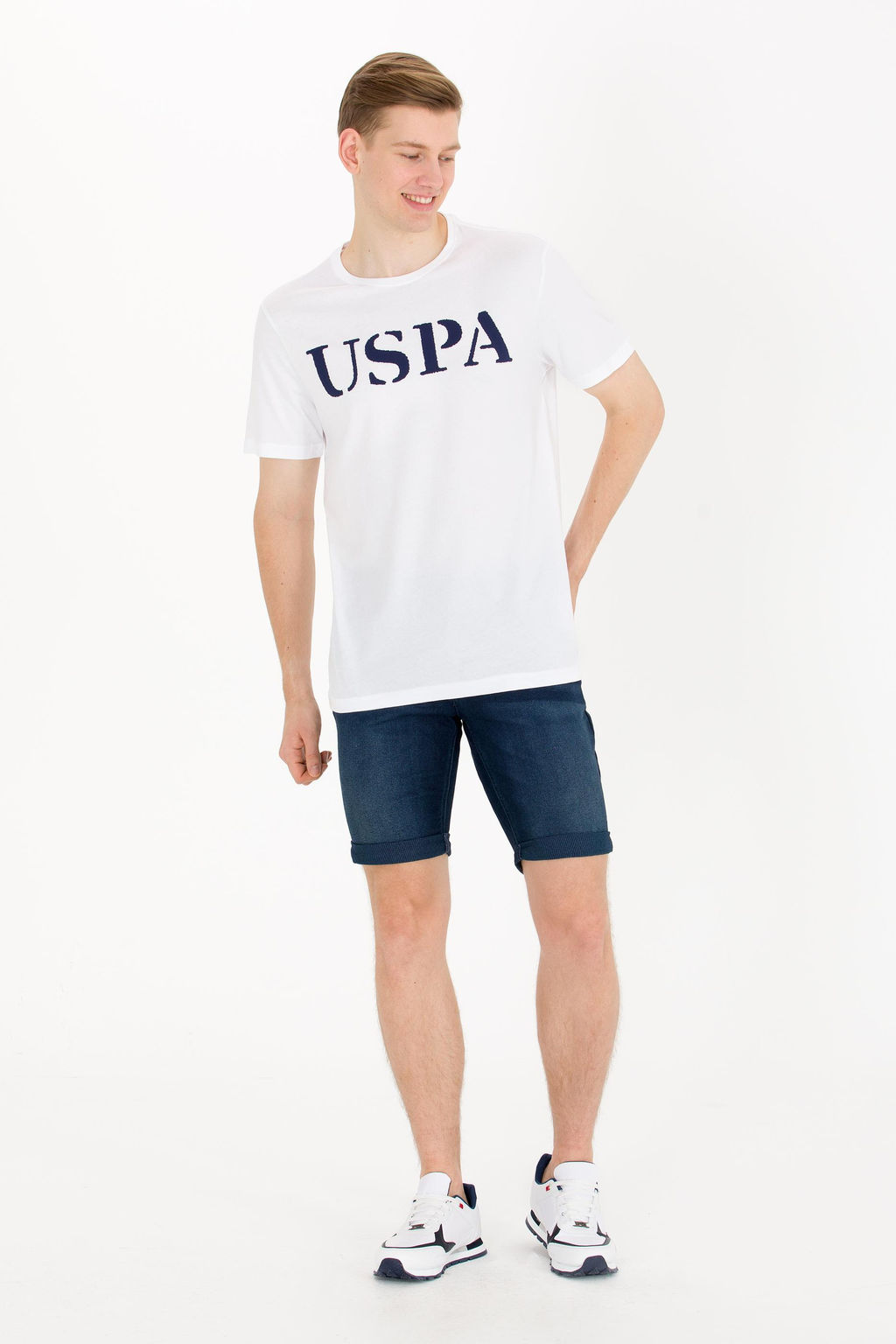 U. S. Polo Assn Мужская белая базовая футболка с круглым вырезом - U.s. polo assn фото 4