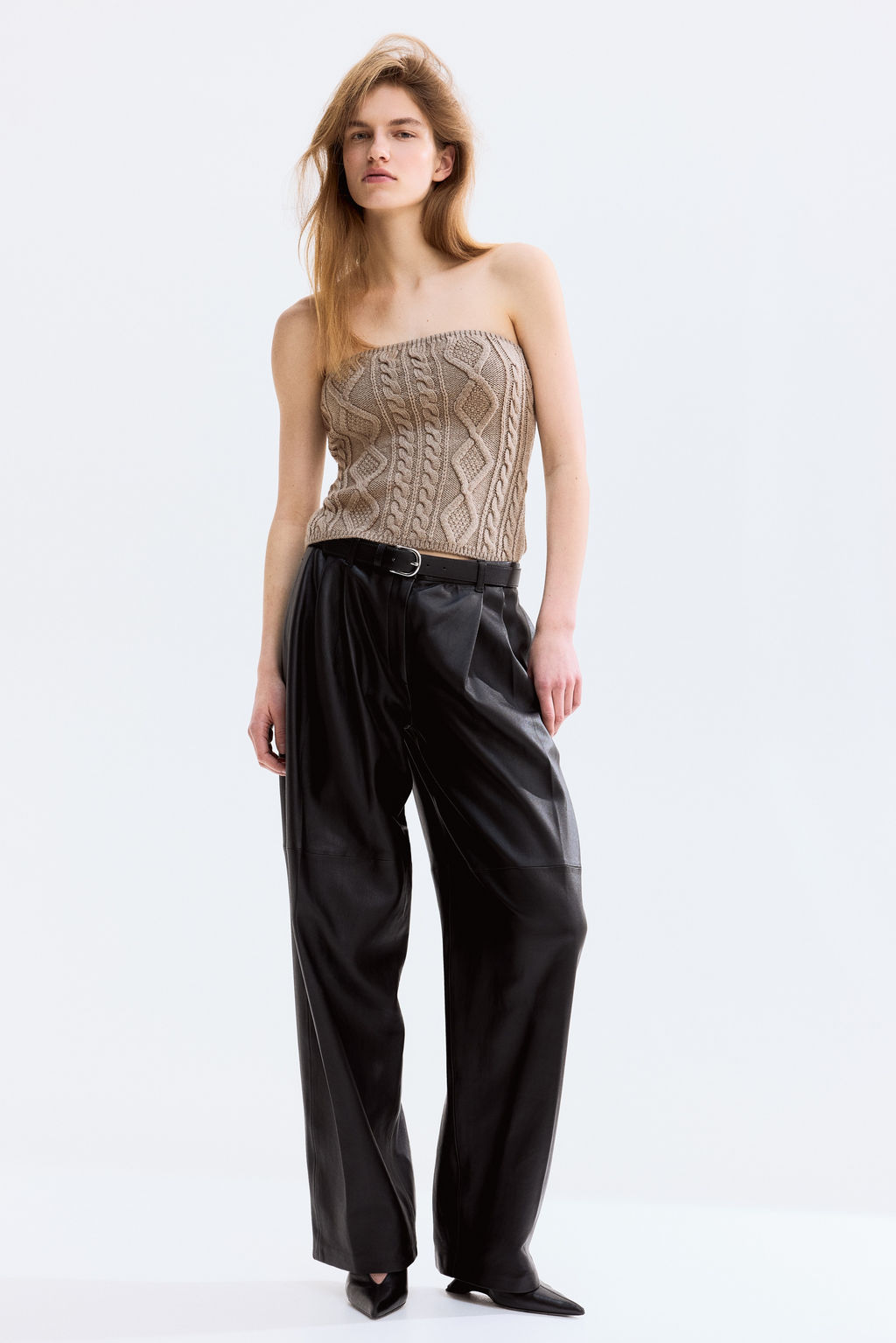 Top de tubo en punto trenzado - H&m фото 4