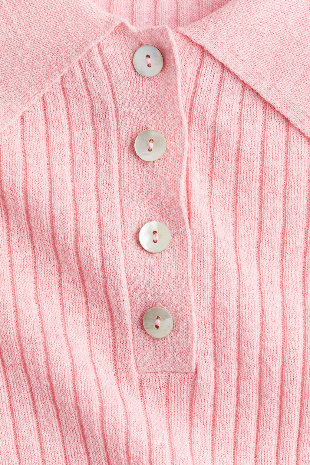 Rib-knit polo shirt - H&m фото 5