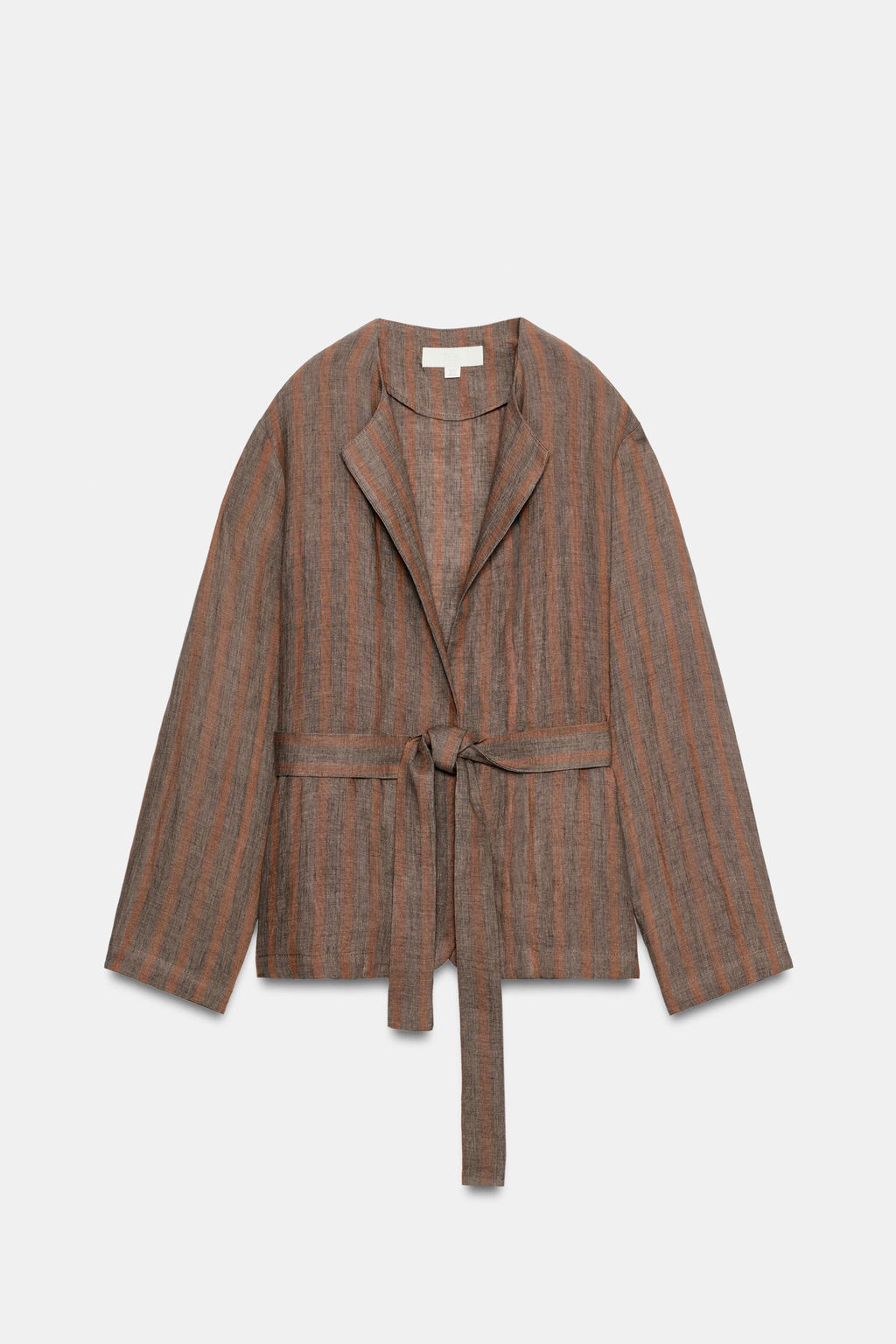 BLAZER RAYAS 100% LINO / Rayas marrones - Zara фото 9