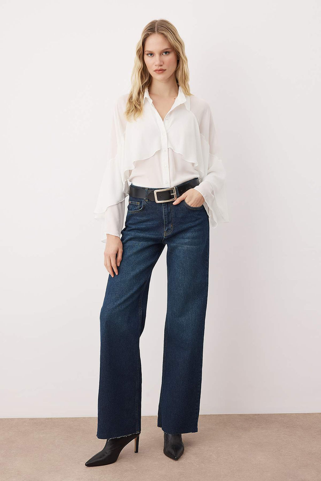 Mavi Yuksek Bel Comfort Wide Leg Palazzo Jeans TWOAW26JE00081 - Trendyolmilla фото 18