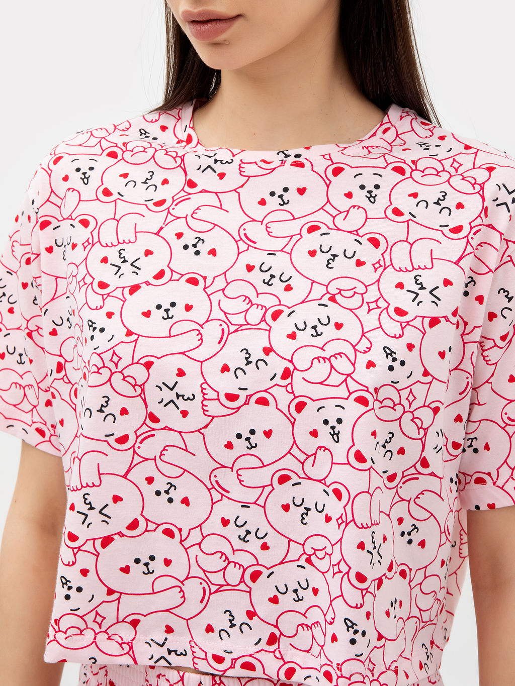 Комплект женский (футболка, бриджи) розовый с медведями - Mark formelle фото 6
