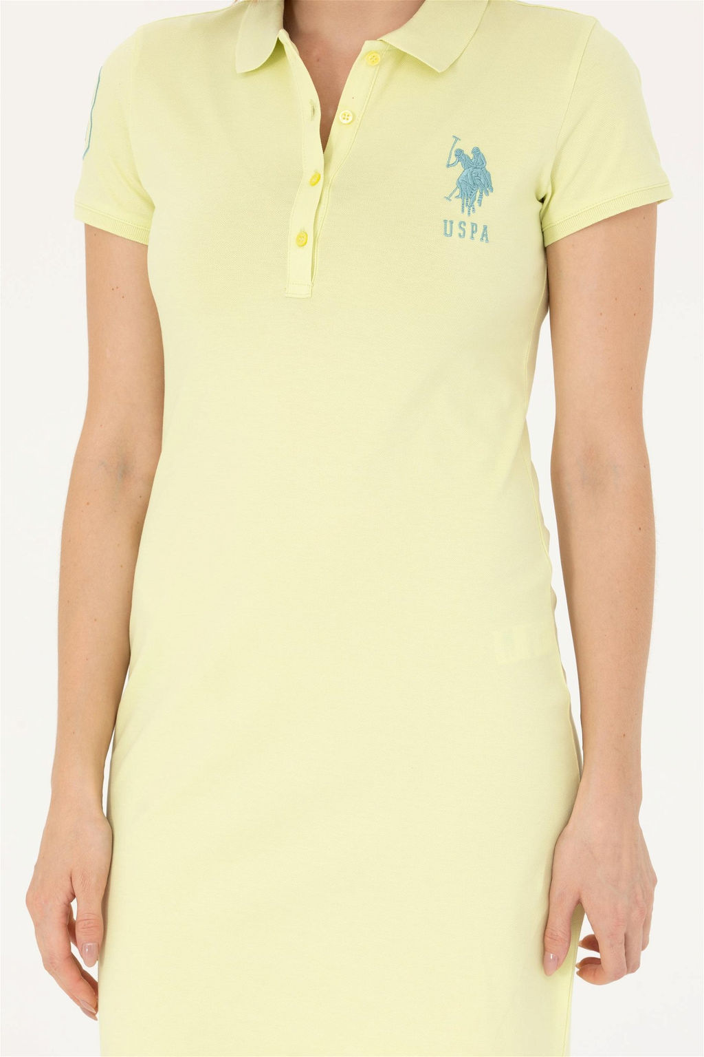 Женское светло-желтое трикотажное платье - U.s. polo assn фото 13