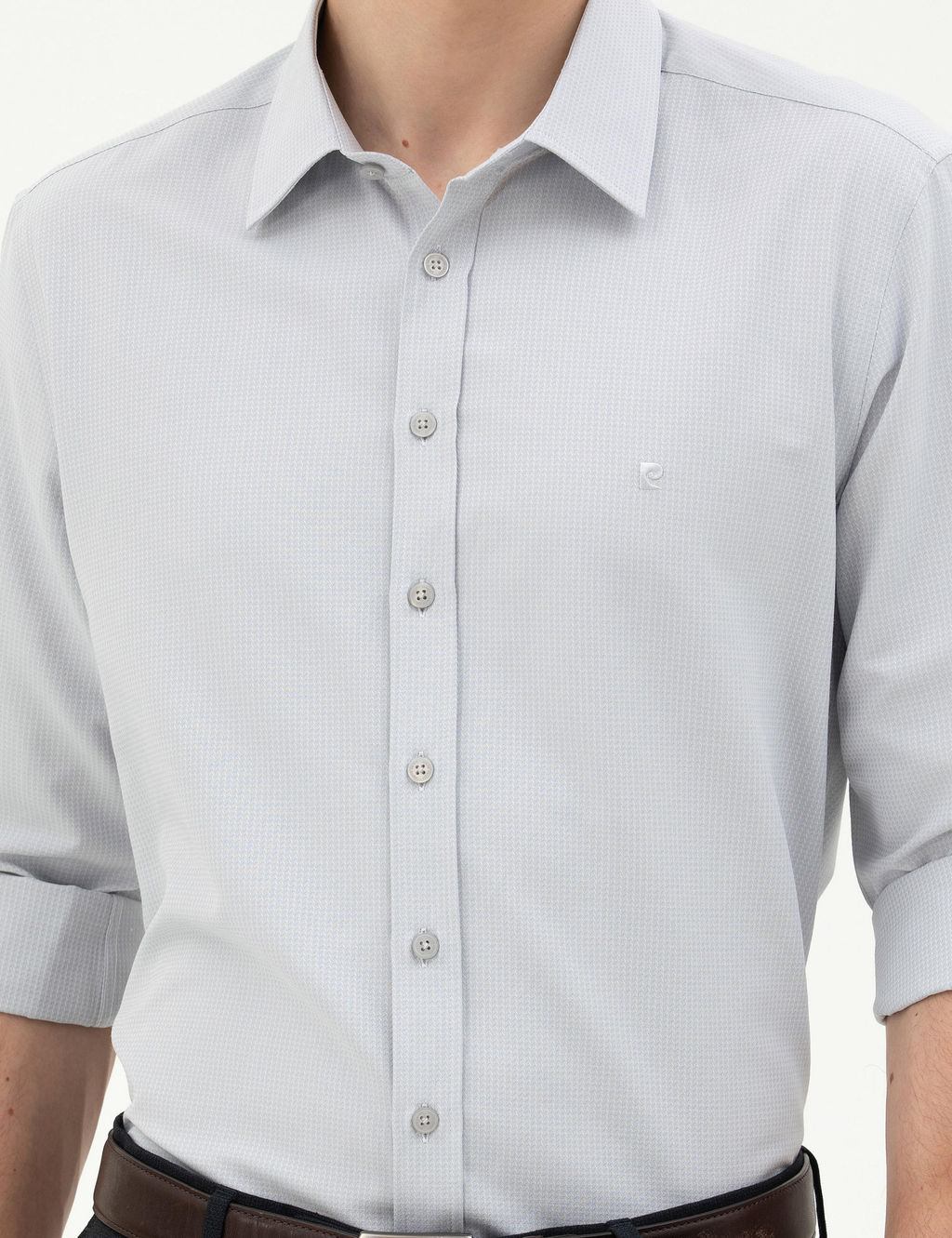 Рубашка Pierre Cardin Slim Fit серая