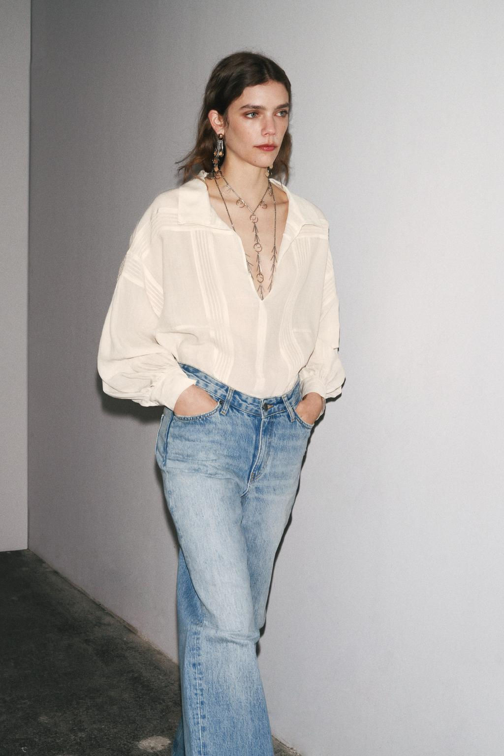 ZW COLLECTION STRAIGHT HIGH-WAIST JEANS - Zara фото 2