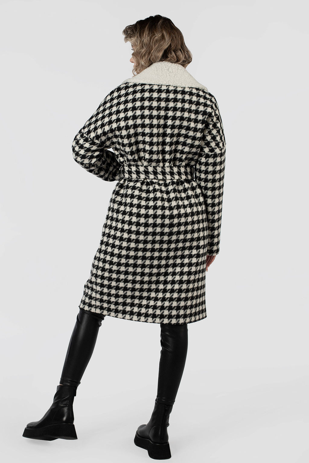 02-3166 Пальто женское утепленное (пояс) - El podio фото 13