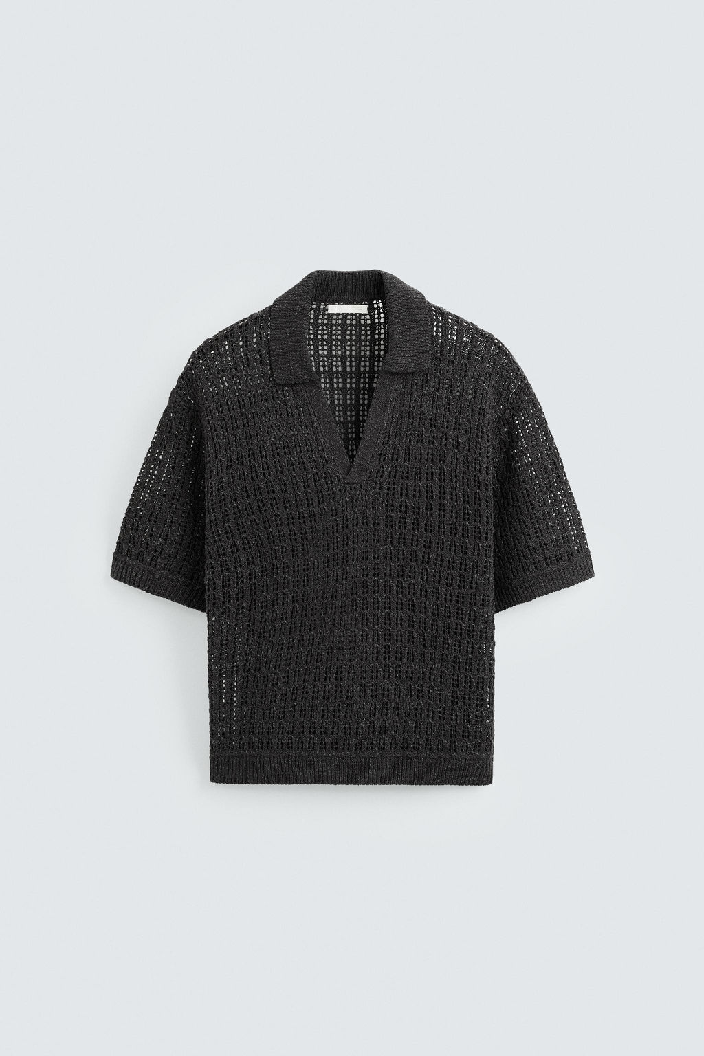 OPEN KNIT POLO SHIRT - Zara фото 7