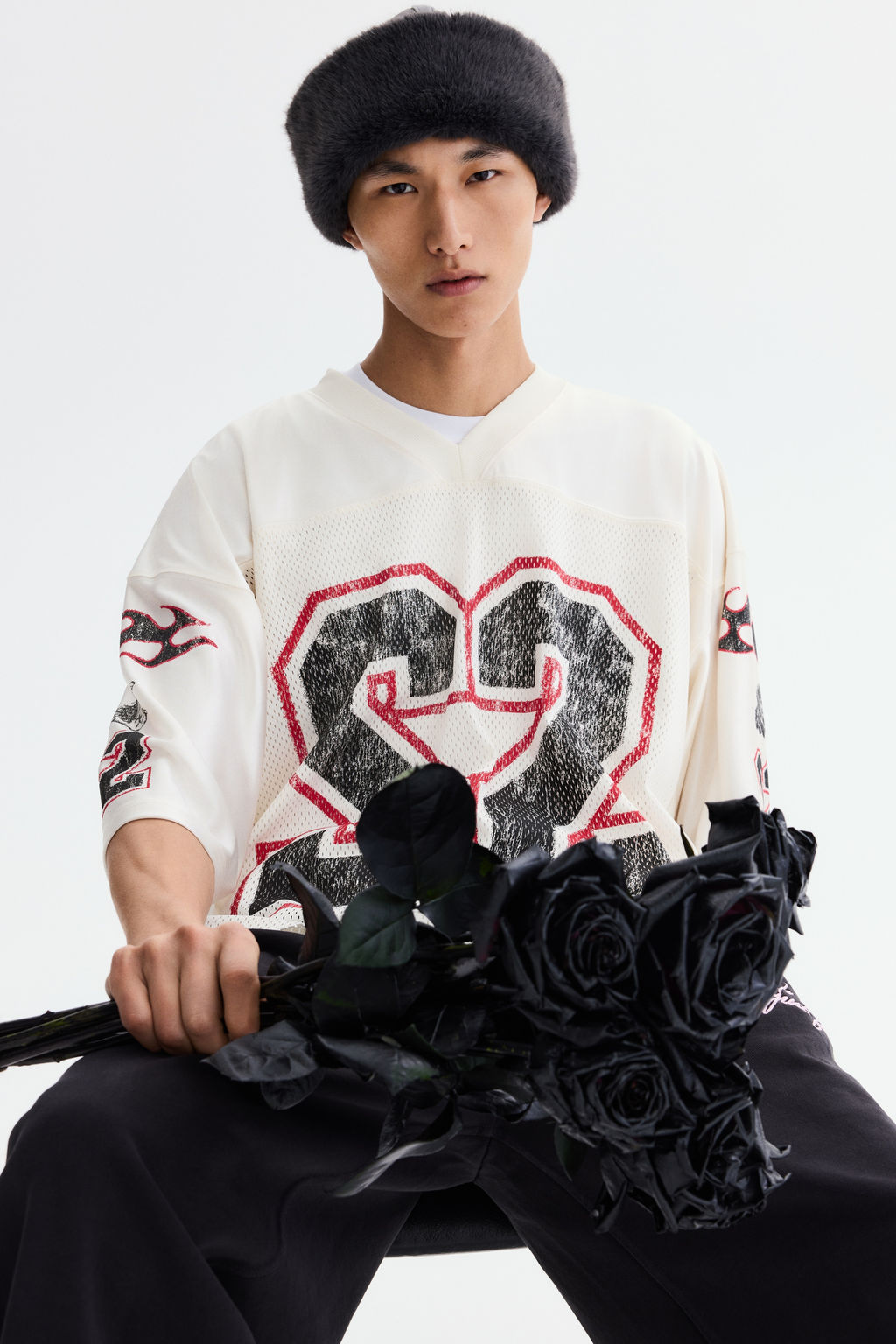 Camiseta de malla estampada Oversized Fit - H&m фото 6