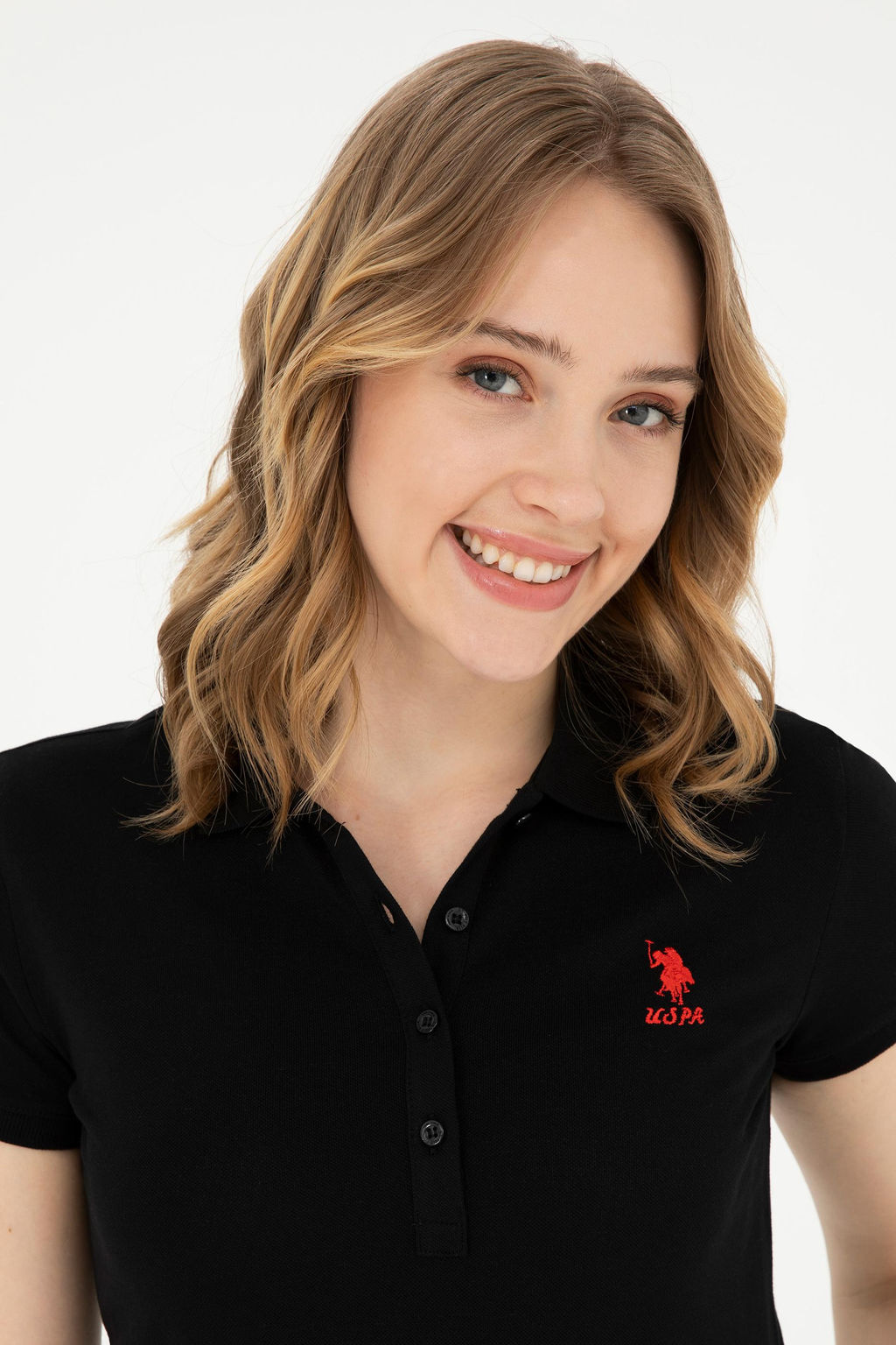 Женская черная базовая футболка Неожиданная скидка в корзине - U.s. polo assn фото 2