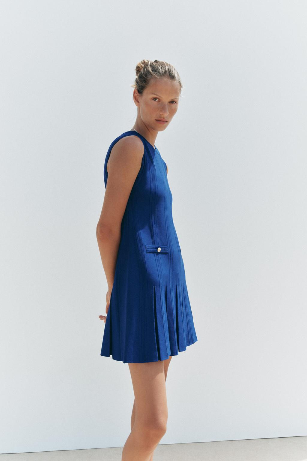 KNIT DRESS WITH BOX PLEATS - Zara фото 2
