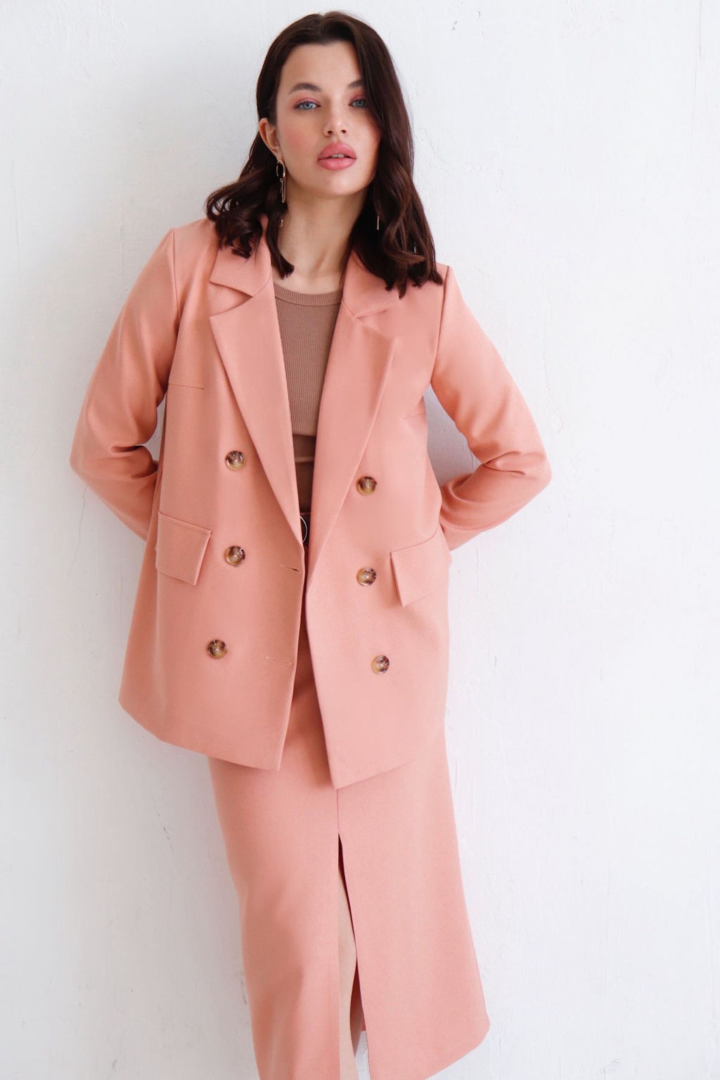 Жакет двубортный в тёплом розовом - Martichelli фото 12