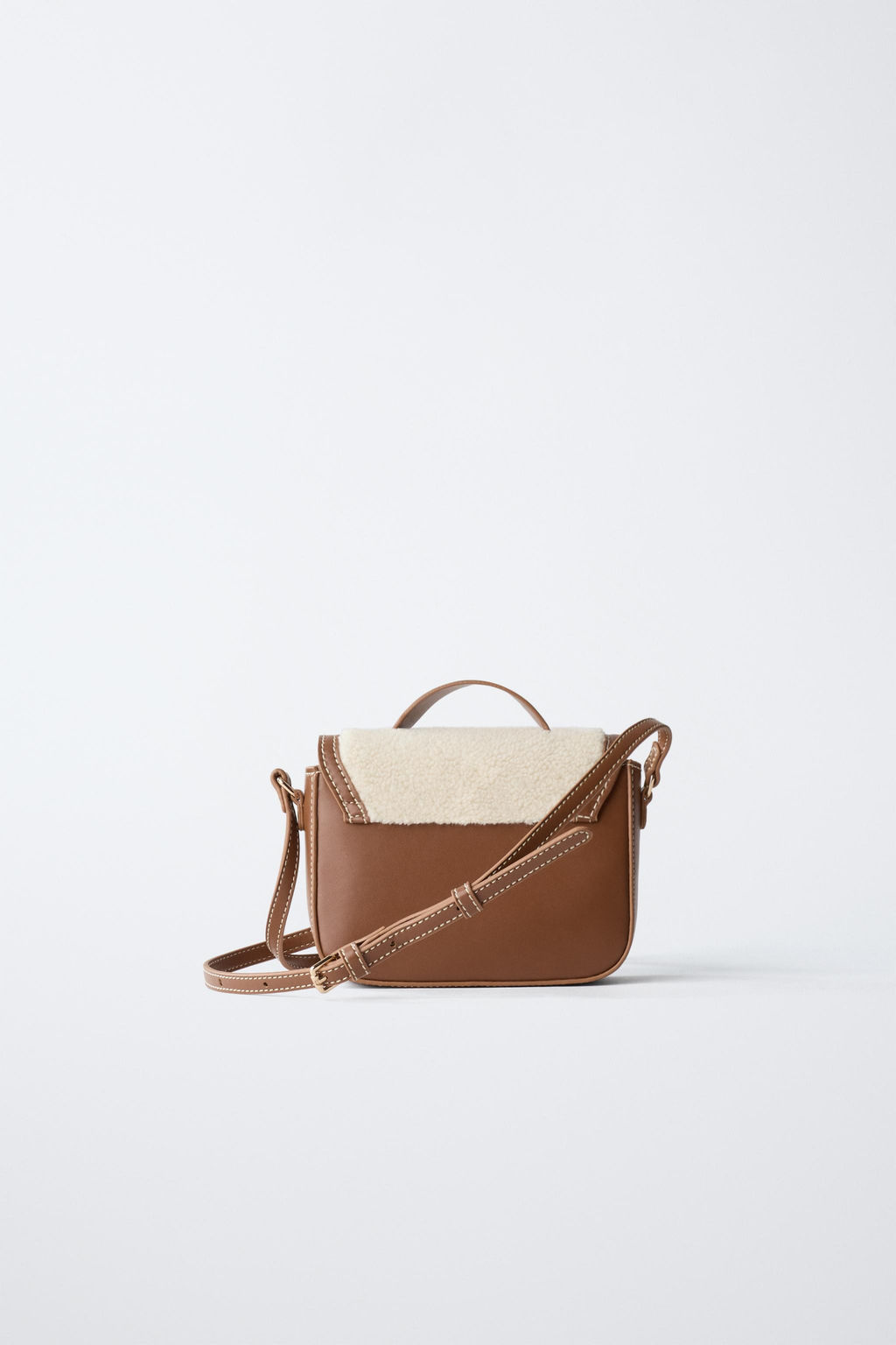 FAUX SHEARLING CROSSBODY BAG - Zara фото 5