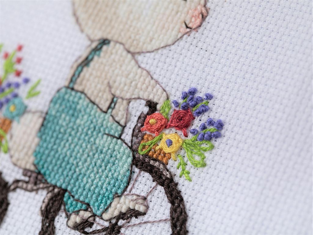 Klart набор для вышивания 8-521 Зайка на велосипеде 12 х 15.5 см