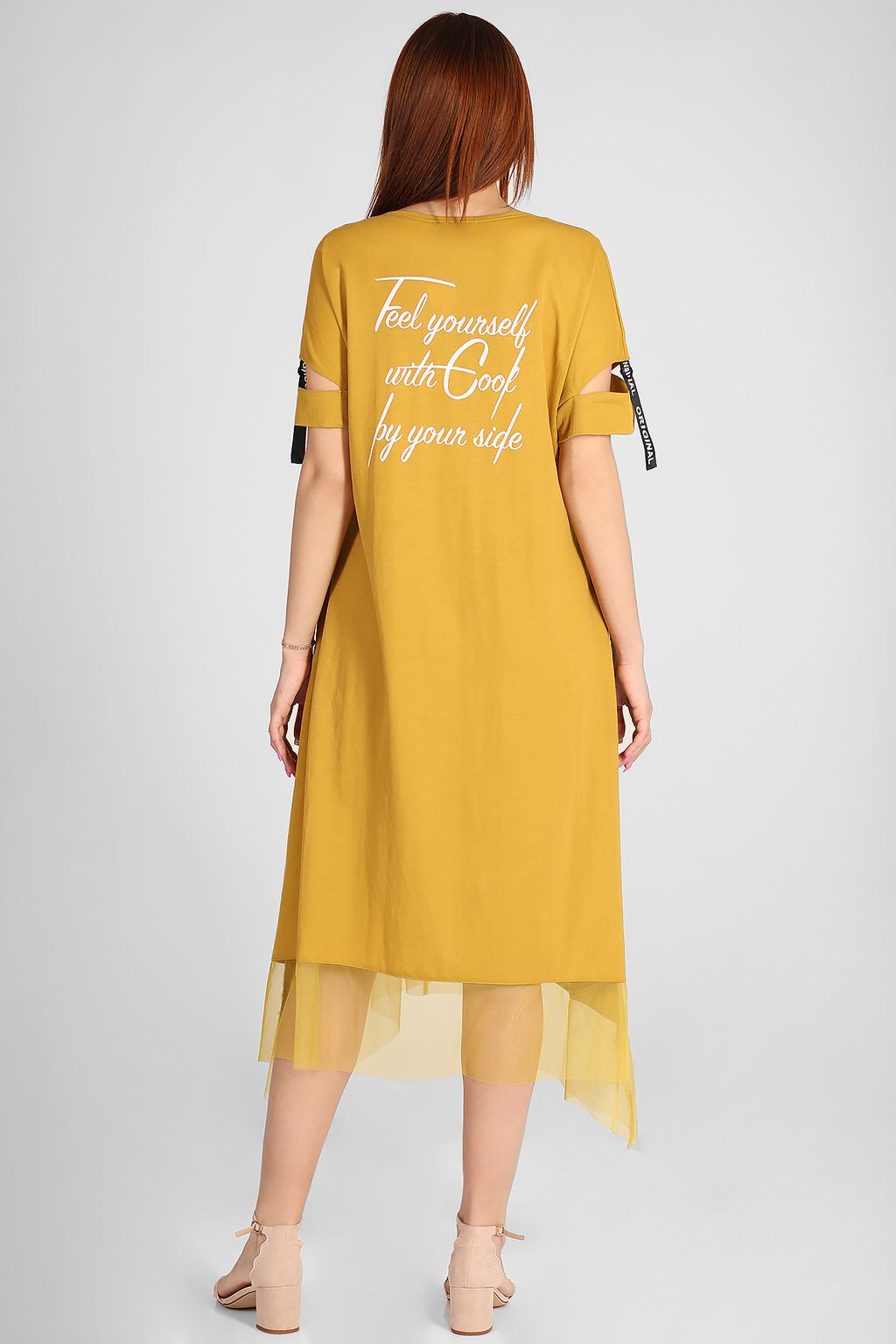 Платье горчичного цвета летнее - Almond фото 4