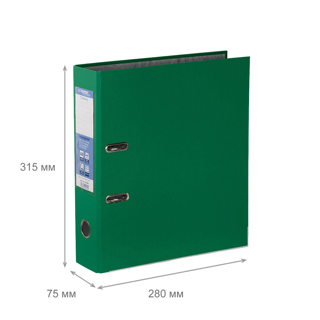 Expert Complete Регистратор PVC, мет.уг. 75 мм 10 шт. Premier A4 арочный механ. лён зеленый EC1022235